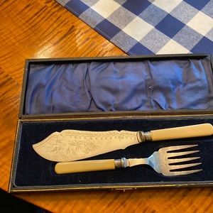 Beautiful Antique Fish set in original presentation box.